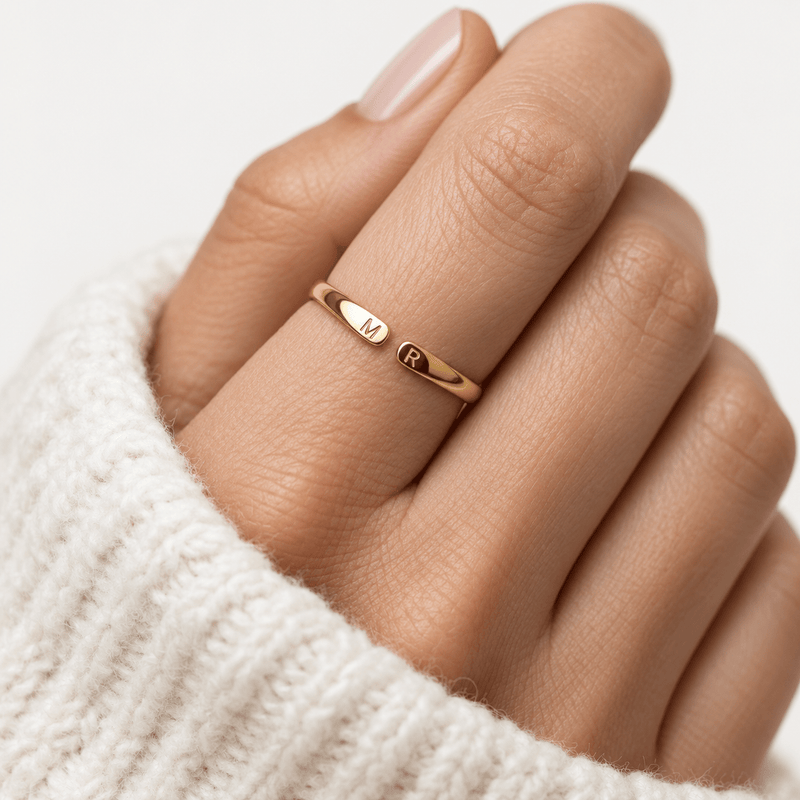 Alma | Anillo ajustable con inicial