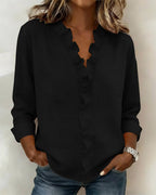 Marina Roca Beatriz - Blusa Fruncida con Escote en V – Negro – photo 4