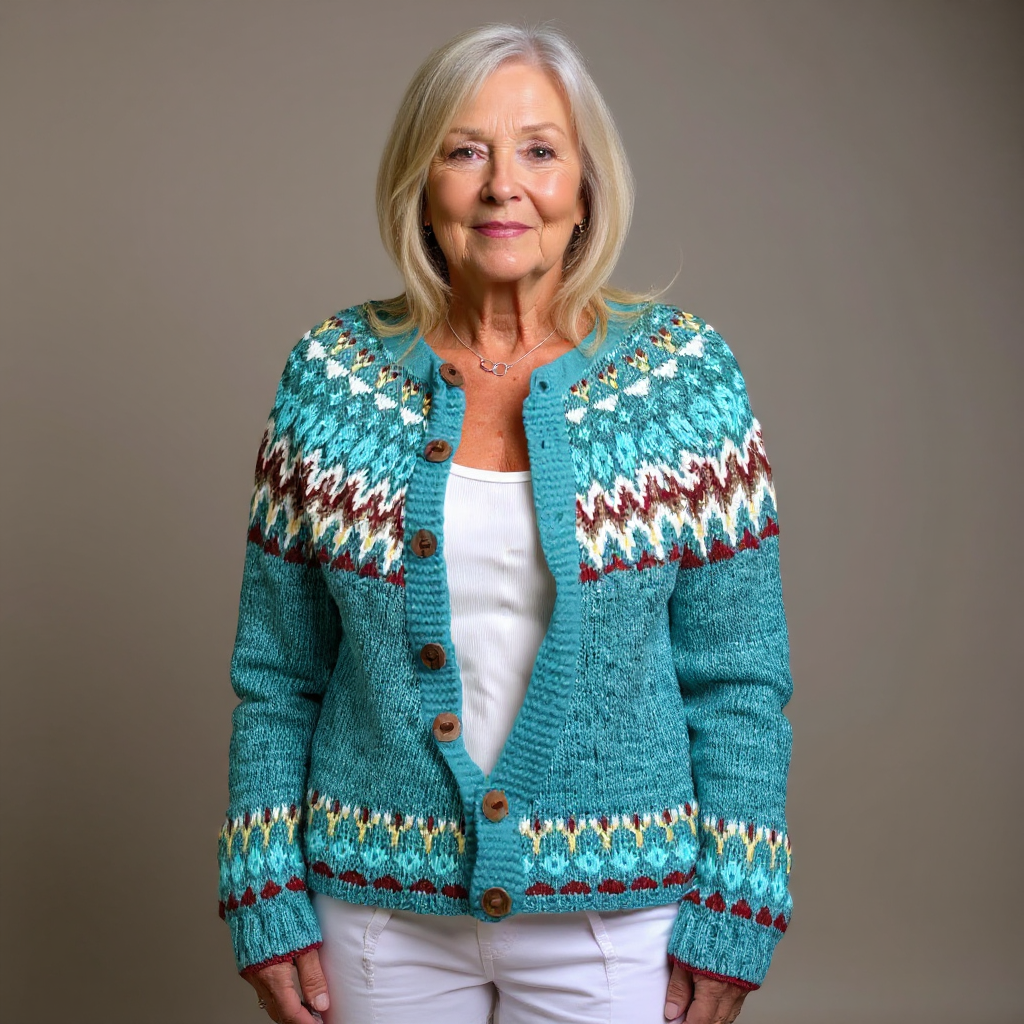 Anamartinezmadrid Lorena | Cárdigan de Punto Fair Isle con Canesú Tejido – photo 3