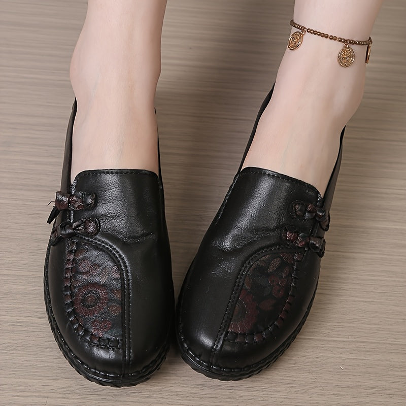 Anamartinezmadrid Josefina | Mocasines Blandos con Medallón Floral y Lazada – Negro – photo 6