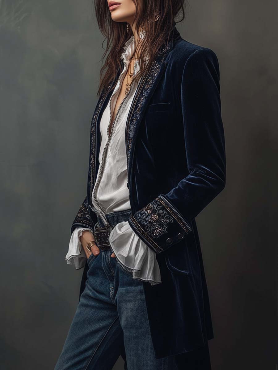 BIANCA MÓDENA Nuria ⎸ Chaqueta Elegante de Terciopelo – photo 4