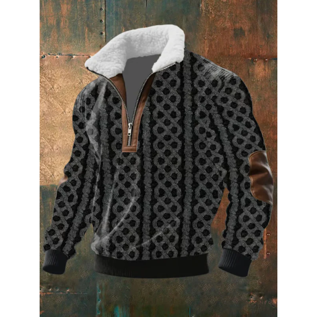 Marina Roca LONER | Jersey polar con cremallera – Negro estampado – photo 9