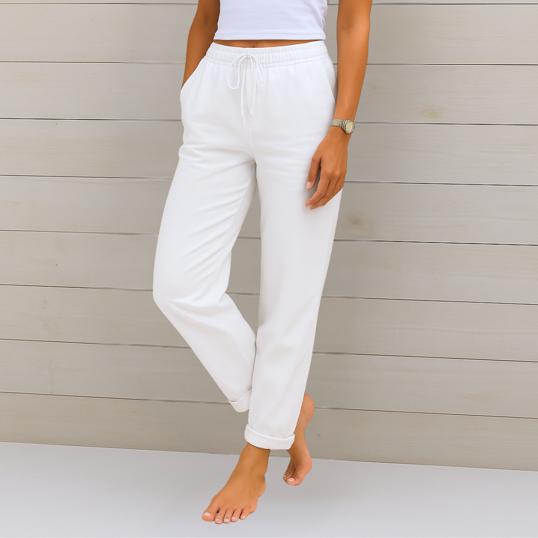 Marina Roca Breezy | Pantalones de Lino Premium con Stretch – Blanco – photo 8