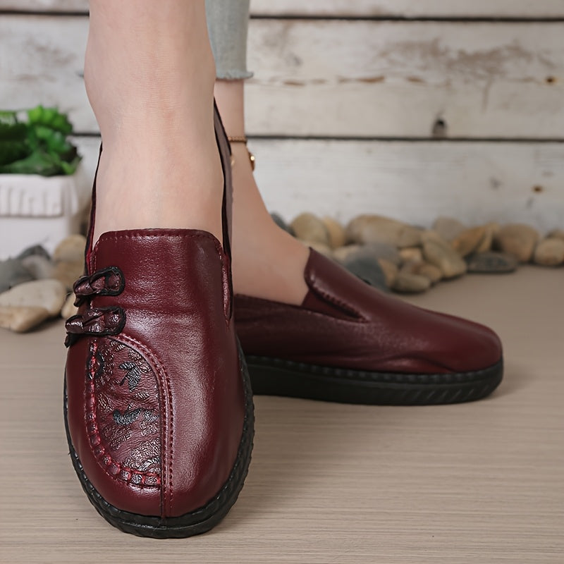 Anamartinezmadrid Josefina | Mocasines Blandos con Medallón Floral y Lazada
