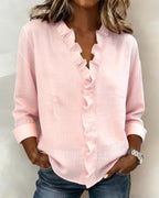 Marina Roca Beatriz - Blusa Fruncida con Escote en V – Rosa – photo 2