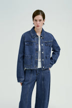 Anamartinezmadrid Alicia | Cazadora Vaquera de Corte Oversize – Azul Vaquero
