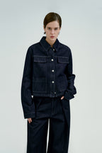 Anamartinezmadrid Alicia | Cazadora Vaquera de Corte Oversize – Denim Oscuro – photo 2