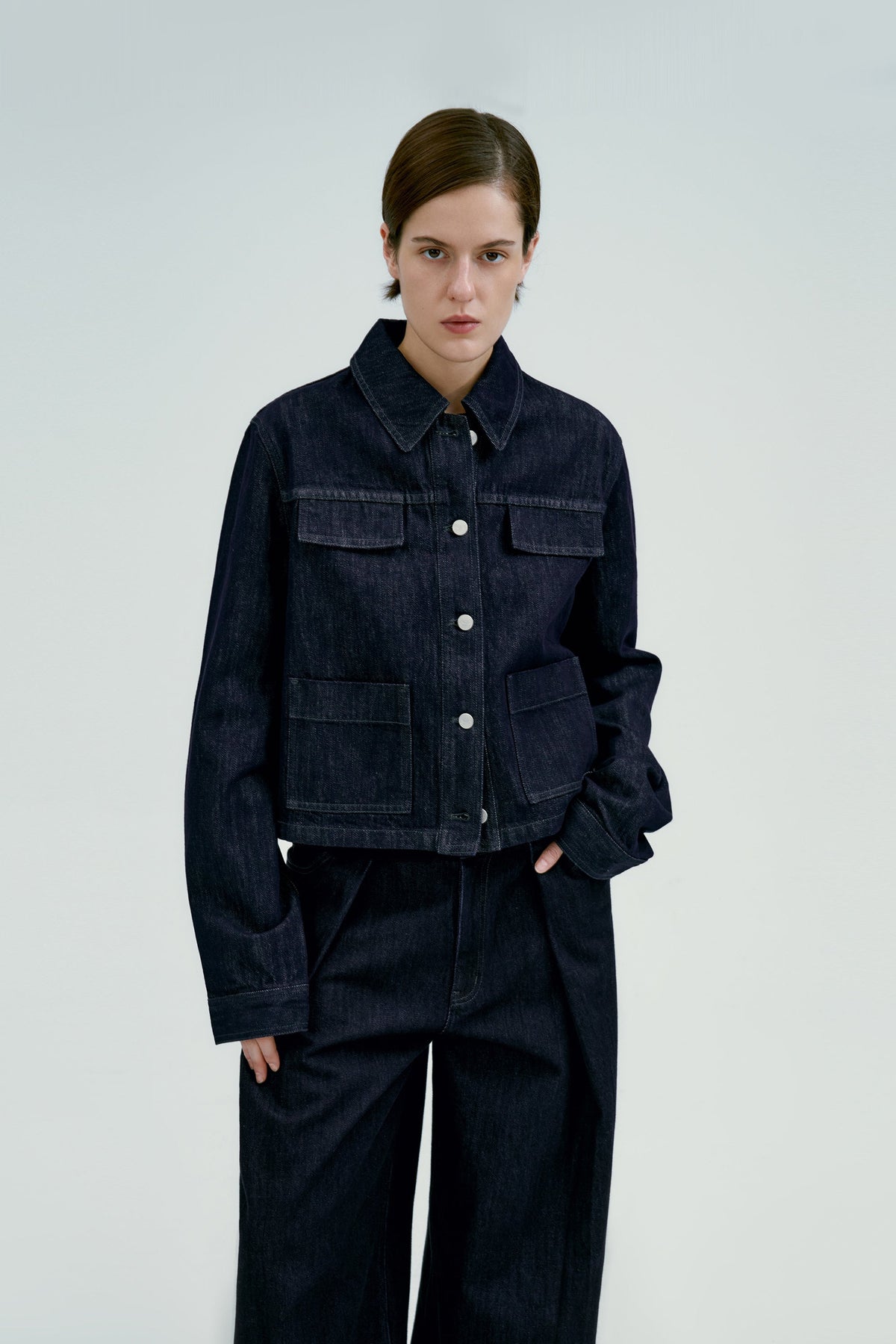 Anamartinezmadrid Alicia | Cazadora Vaquera de Corte Oversize – Denim Oscuro – photo 2