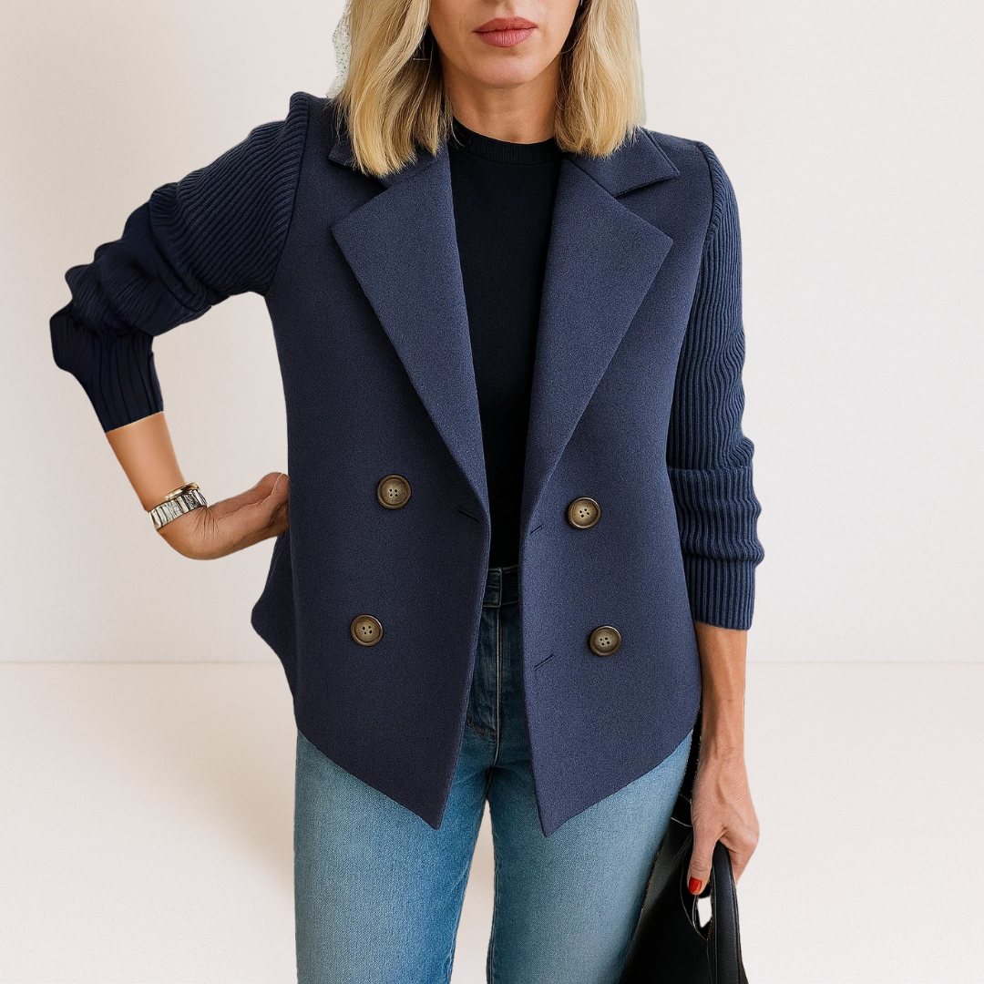 Marina Roca LEILA | Chaqueta corta de lana – Azul – photo 8