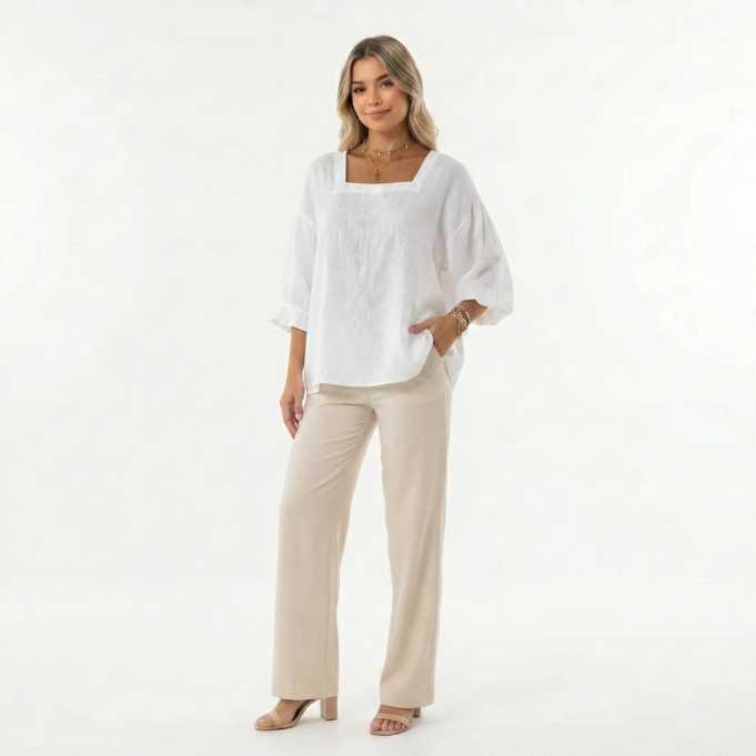 Marina Roca Alvessa | Blusa de Manga Larga con Escote Cruzado