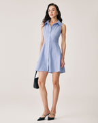 Anamartinezmadrid Minivestido Azul de Rayas con Botones – photo 5