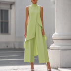 Anamartinezmadrid Daniela | Conjunto Elegante de Cuello Alto con Top Drapeado – Verde Salvia – photo 12