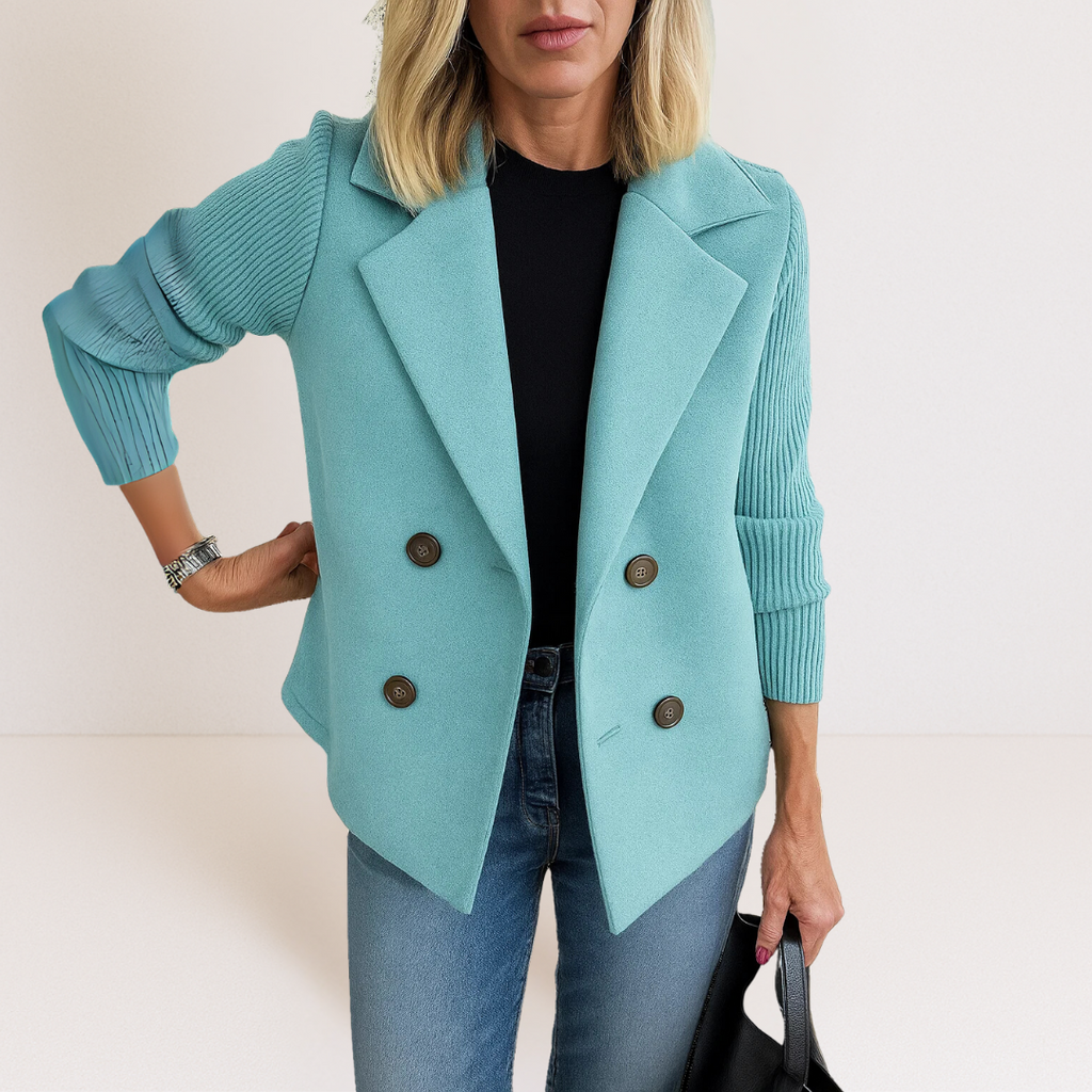 Marina Roca LEILA | Chaqueta corta de lana – Azul claro – photo 12