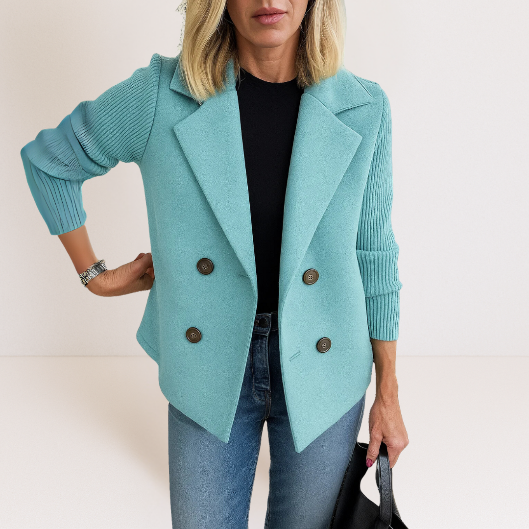 Marina Roca LEILA | Chaqueta corta de lana – Azul claro – photo 12