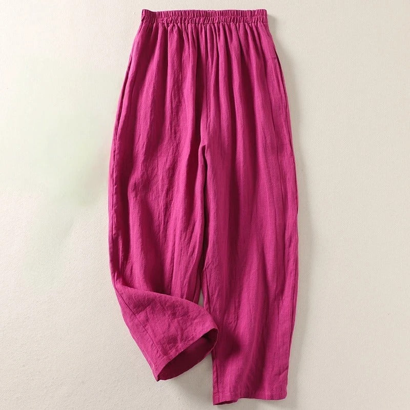 Marina Roca Amalia™ | Pantalón fluido de algodón y lino – Rosa – photo 8