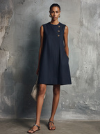 Anamartinezmadrid Aurelia | Minivestido sin Mangas con Botones Asimétricos