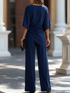 Anamartinezmadrid Genoveva | Conjunto de Blusa con Manga Capa y Pantalón Ancho – photo 10