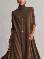 Angela Milano Piera - Vestido Largo con Efecto Ante y Bajo de Encaje – photo 4