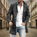 Marina Roca Adrián | Abrigo Largo Elegante – Gris Estampado – photo 3