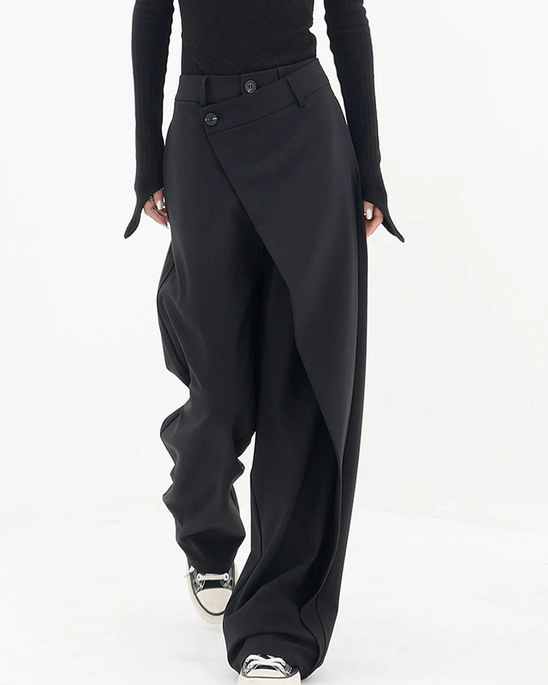 Marina Roca CHERRY | Pantalón ancho de diseño – Negro – photo 4