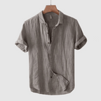 Marina Roca LOREN | Camisa de lino de manga corta – Gris – photo 9