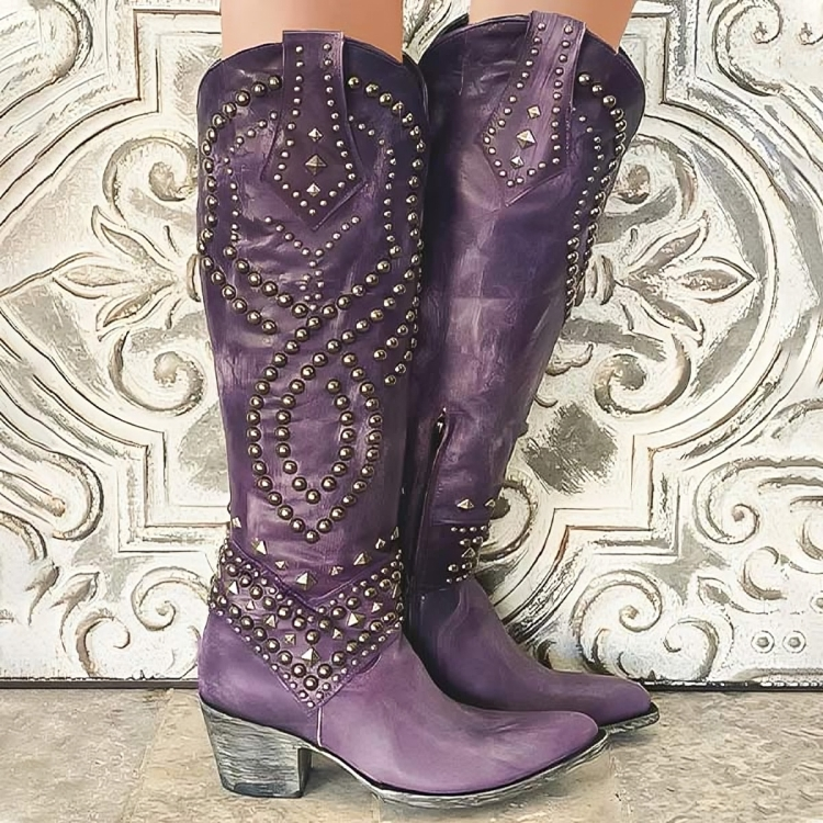 Marina Roca ORENA | Botas cowboy para mujer – Morado – photo 3