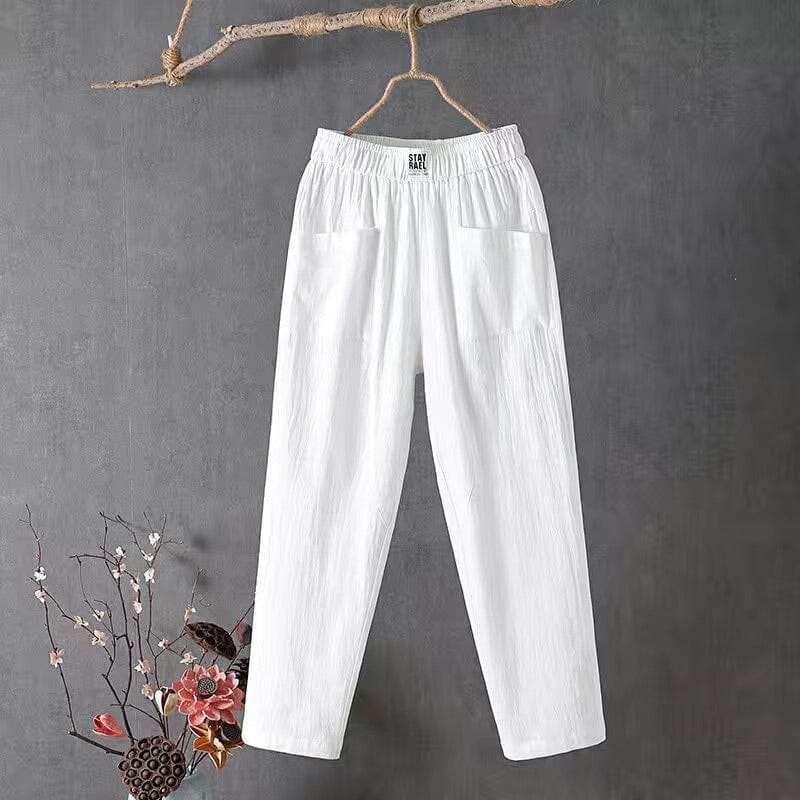 Marina Roca Sienna | Pantalones de Mezcla de Lino – Blanco – photo 4