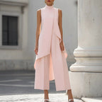 Anamartinezmadrid Daniela | Conjunto Elegante de Cuello Alto con Top Drapeado – Rosa – photo 8