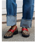 Anamartinezmadrid Margot | Mocasines de Leopardo con Detalles en Rojo