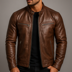 Marina Roca BRIXTON | Chaqueta vintage de piel con cremallera
