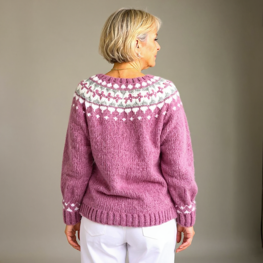 Anamartinezmadrid Olga | Cárdigan de Punto Nórdico con Canesú Jacquard – photo 2