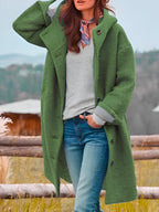 Marina Roca NILA | Abrigo largo con capucha – Verde – photo 7