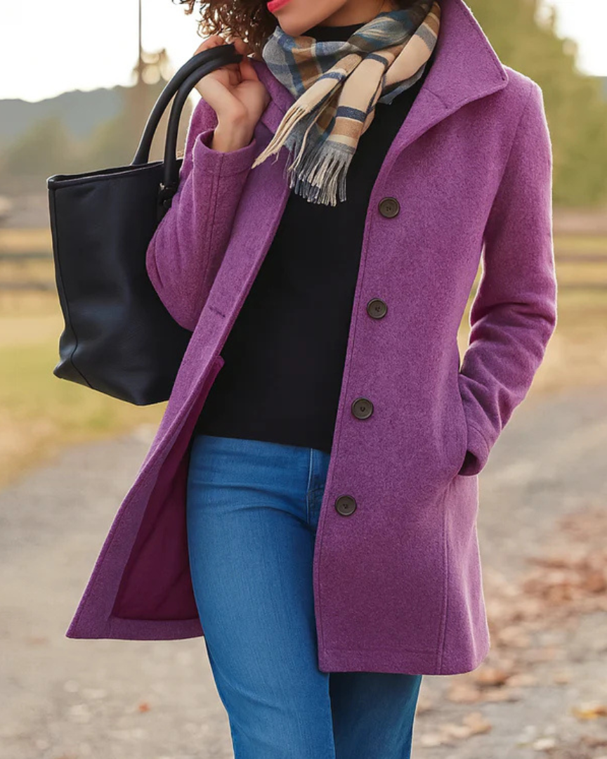 Marina Roca SOFÍA | Abrigo clásico de temporada – Violeta – photo 6