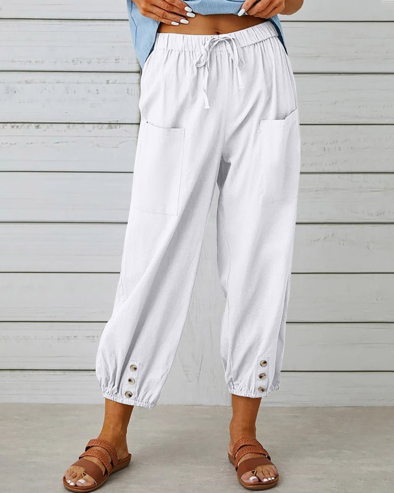 Marina Roca Breeze | Pantalones de Cintura Cómoda – Blanco – photo 4