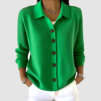 Anamartinezmadrid Iria | Cárdigan de Punto con Cuello Camisero y Botones – Verde – photo 7