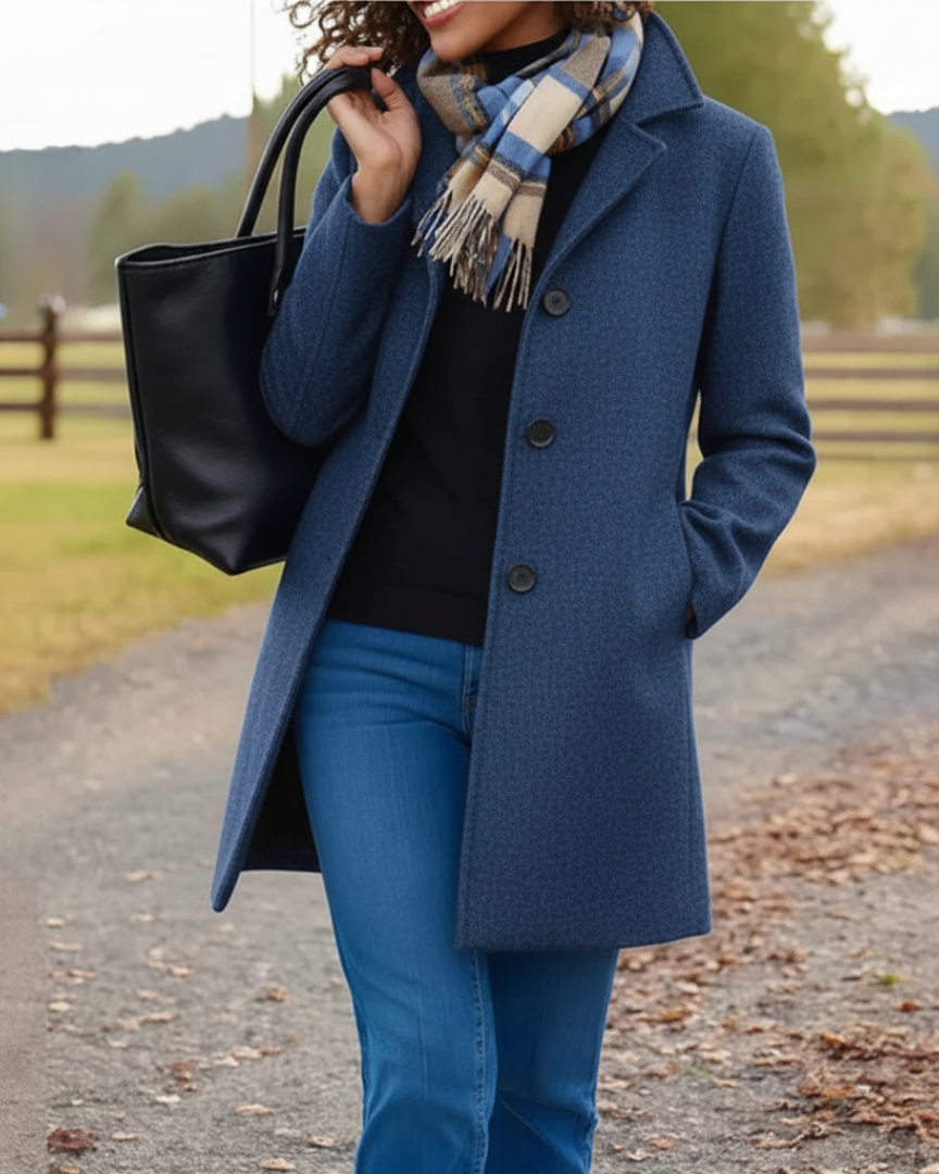 Marina Roca SOFÍA | Abrigo clásico de temporada – Azul – photo 8
