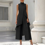 Anamartinezmadrid Daniela | Conjunto Elegante de Cuello Alto con Top Drapeado – Negro – photo 10