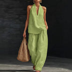 Anamartinezmadrid Ainhoa | Conjunto de dos piezas con textura de lino – Verde Claro – photo 8