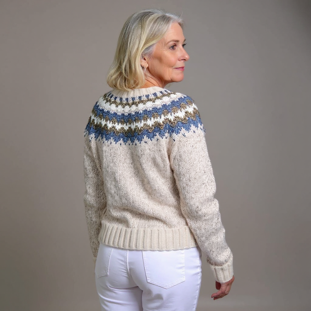 Anamartinezmadrid Lena | Cárdigan de Punto Islandés con Canesú de Colores – photo 2