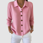 Anamartinezmadrid Iria | Cárdigan de Punto con Cuello Camisero y Botones – Rosa – photo 2