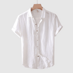 Marina Roca LOREN | Camisa de lino de manga corta – Blanco – photo 6
