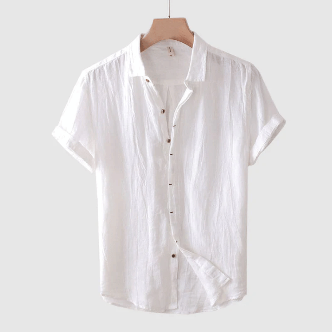 Marina Roca LOREN | Camisa de lino de manga corta – Blanco – photo 6