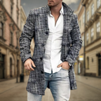 Marina Roca Adrián | Abrigo Largo Elegante – Gris & Negro – photo 5