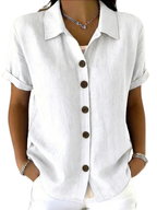 Anamartinezmadrid Débora | Blusa Holgada de Manga Corta con Botones – Blanco – photo 3
