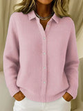 Anamartinezmadrid Camino | Cárdigan de Punto Gofre con Cuello Camisero – Rosa