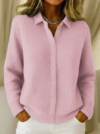 Anamartinezmadrid Camino | Cárdigan de Punto Gofre con Cuello Camisero – Rosa