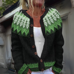 Anamartinezmadrid Mireia | Cárdigan de Punto Jacquard Estilo Fair Isle