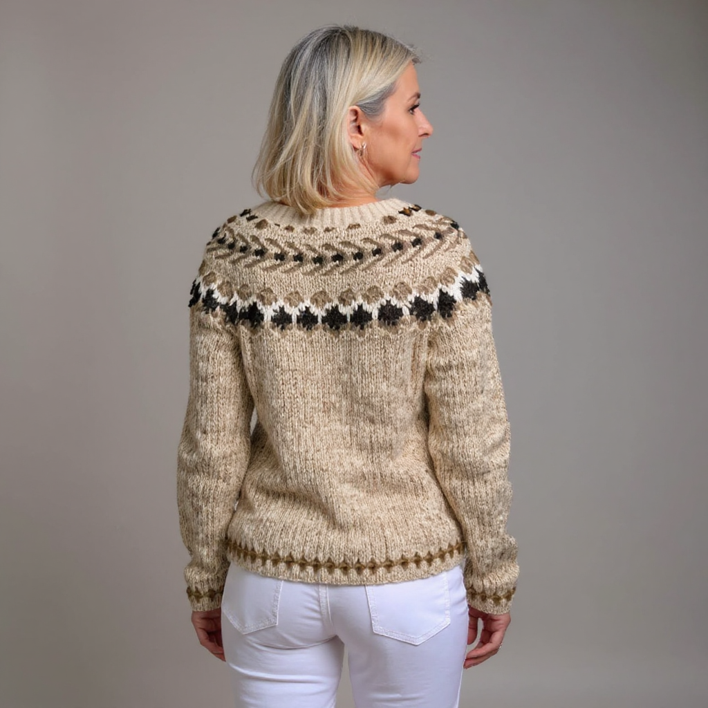 Anamartinezmadrid Catalina | Cárdigan de Punto Folk con Canesú Estampado – photo 2