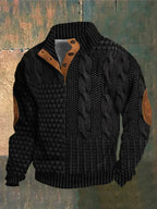 Marina Roca FÉNIX | Jersey patchwork de punto trenzado – Negro – photo 8