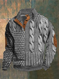 Marina Roca FÉNIX | Jersey patchwork de punto trenzado – Gris claro – photo 3
